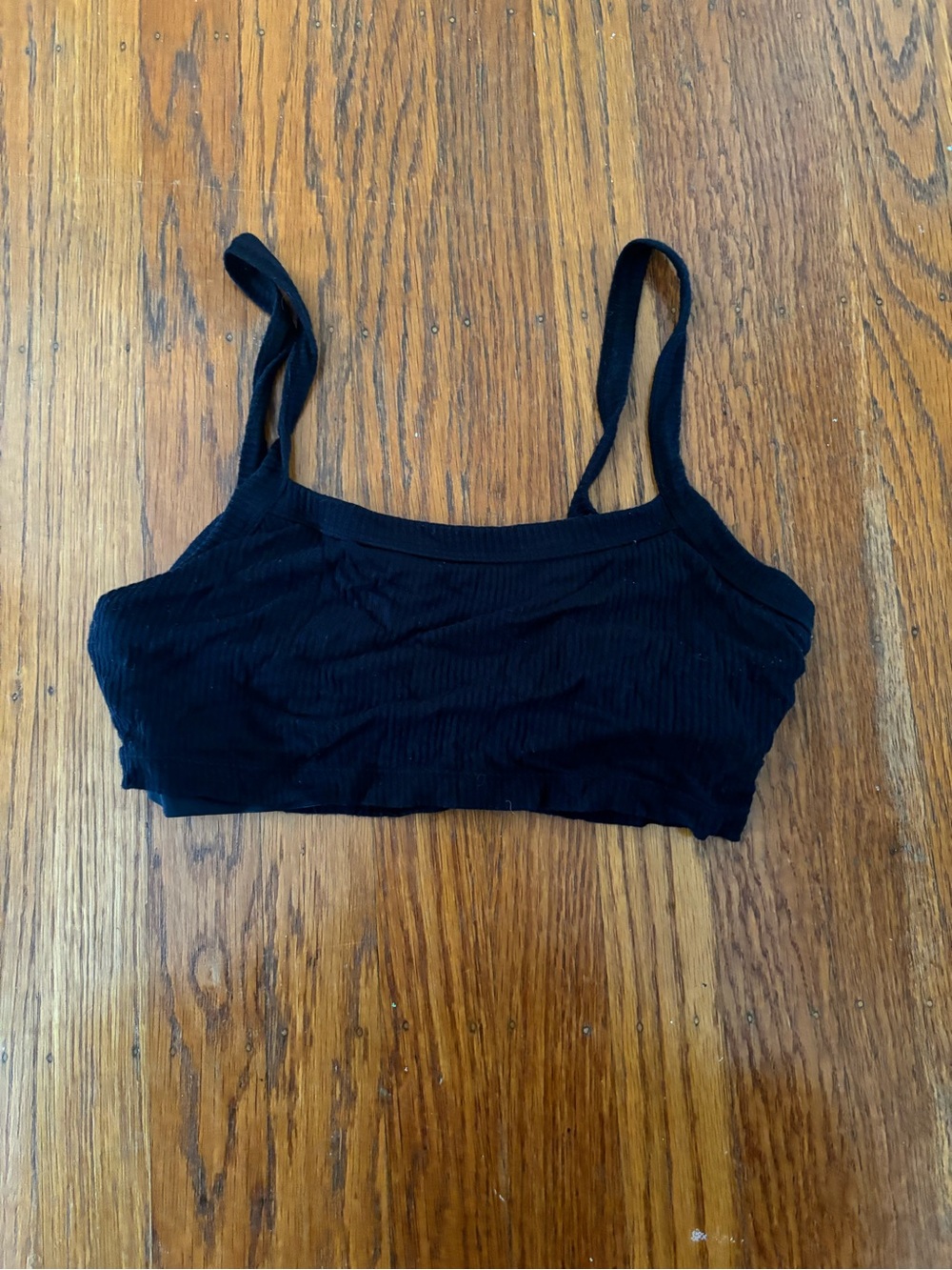 ALO Yoga Black Ribbed Cropped Bralette